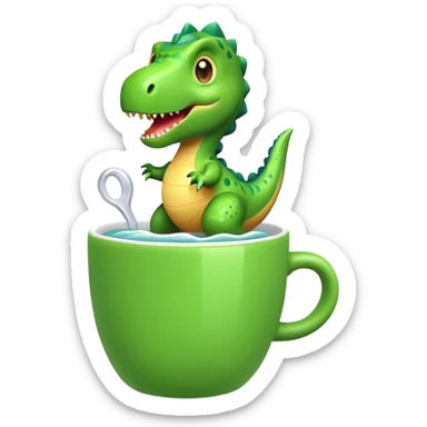 Dinosaur in a cup sticker