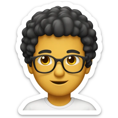 menino com olhos castanhos cabelo preto e camisa amarela sticker