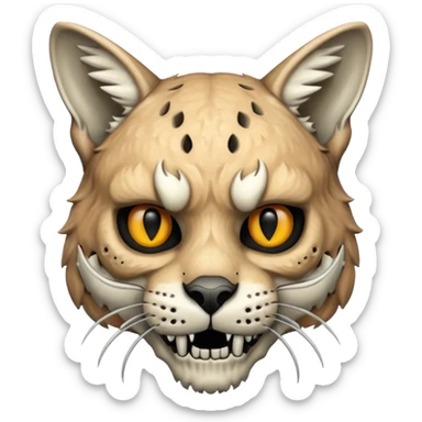 The real skull of a bobcat sticker