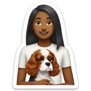 Girl with tri color cavalier sticker