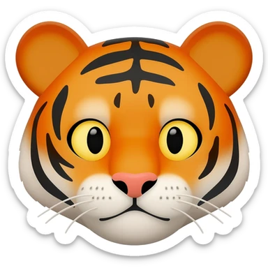 Tiger face flg sticker