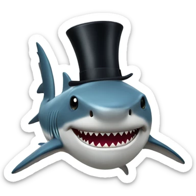 Shark with a top hat sticker