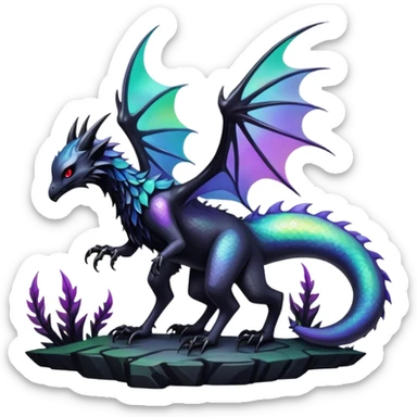 Edgy gothic complex iridescent aesthetic-scenery-Fakémon-creature (full body) sticker