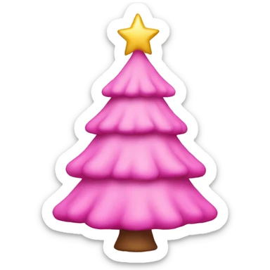 pink christmas tree sticker