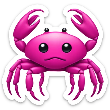 Cute fuchsia crab sticker