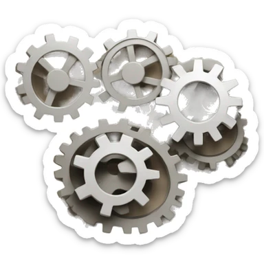 3 cogs one big one and two small ones sticker