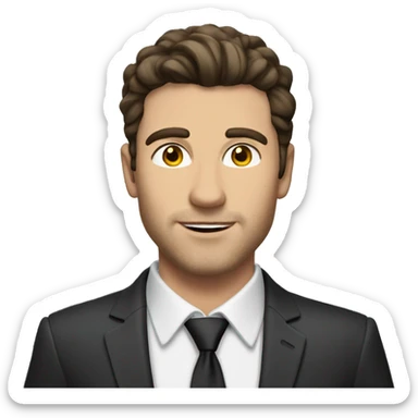 Hot Caucasian brunette guy in suite sticker