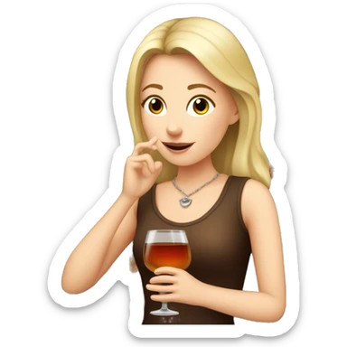 White girl drinking bourbon sticker