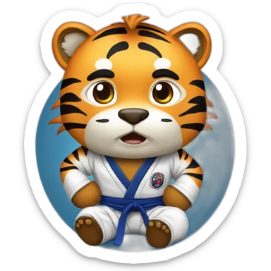 BJJ seated guard  Tiger  sticker