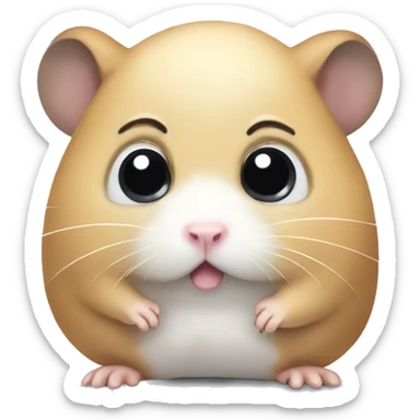 A hamster with big sad eyes and tears sticker