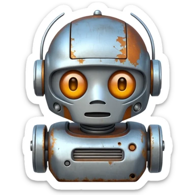 make a tired old robot emoji sticker