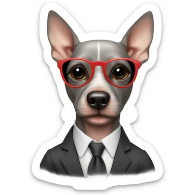 American Hairless Terrier with sunglasses  sticker