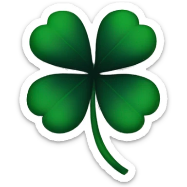 black 5 leaf clover sticker