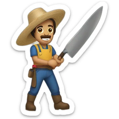 Cocinero colombiano con machete sticker