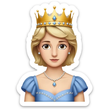 standing, Princess Diana with a crown sticker