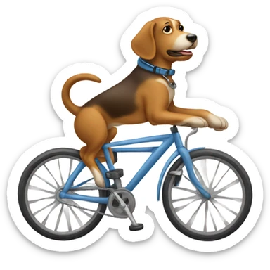 Perro montando bicicleta sticker