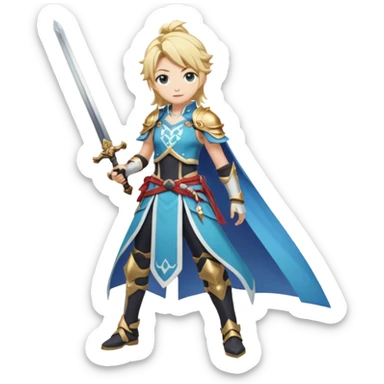 Lumine (from Genshin Impact) with a sword (full body) sticker