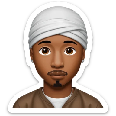 2Pac only face and durage sticker