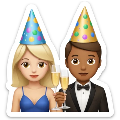 chica y chico de fiesta sticker