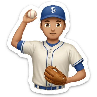 hacer el lanzamiento  de pelota jugador basebal sticker