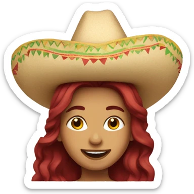 Dark red hair mexican woman celebrating sticker
