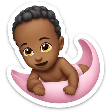 The baby is playing sticker