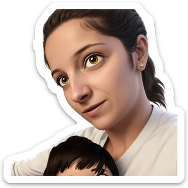 realistic portrait of girl sticker