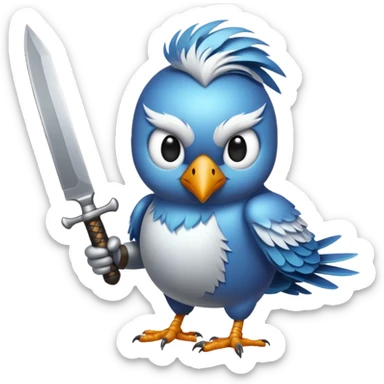Bird with knife sticker