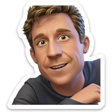 smiling boy with earrings sticker