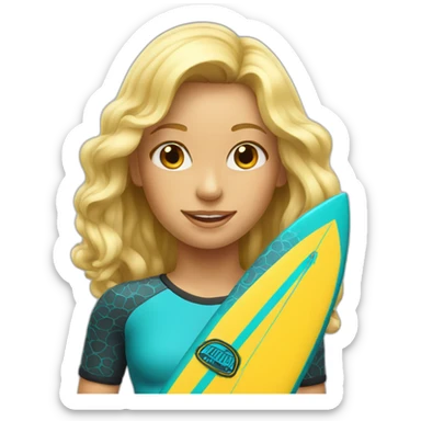 Blond surf girl sticker
