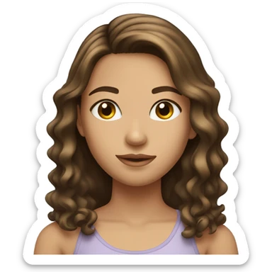 girl with brunette hair with highlights and mascara  sticker