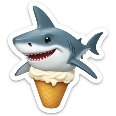Shark with locking icecream sticker