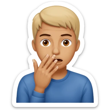 Biting fingernails sticker