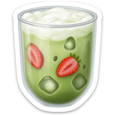 Iced matcha strawberry sticker