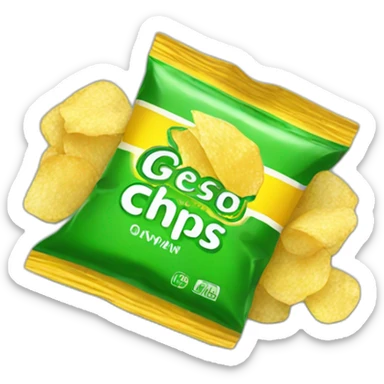 green packet of chips sticker