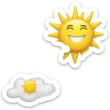 Sunshine and clouds with cheerful text like "Good Vibes Only" sticker