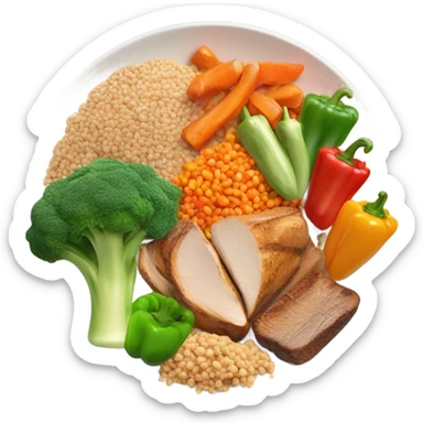 plate with healthy food sticker