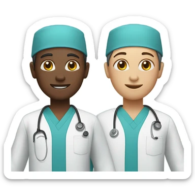 Two people in scrubs sticker