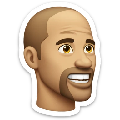 guy with hand pointing to jaw and jaw is really sharp and strong sticker