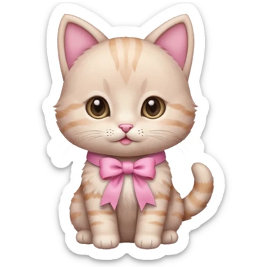 Baby cat have🎀and like pinterest drawing soft and cutie sticker