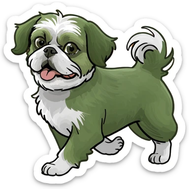 shih tzu chasing its tail sticker