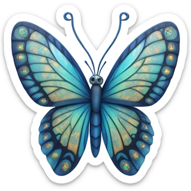 Blue butterfly sticker