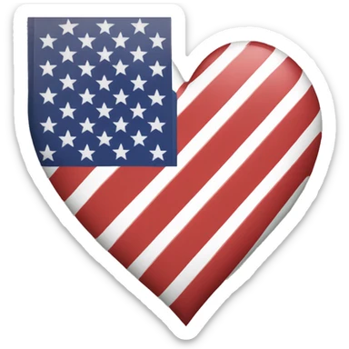 USA flag heart sticker