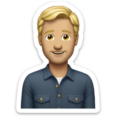 50 year old male with lite skin and dirty blonde hair and gl sticker