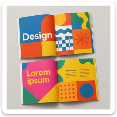 open magazine with colorful pages sticker