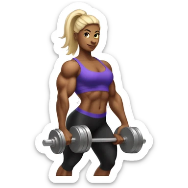 female bodybuilder lifting weights sticker