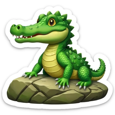 cute crocodile, sitting sticker
