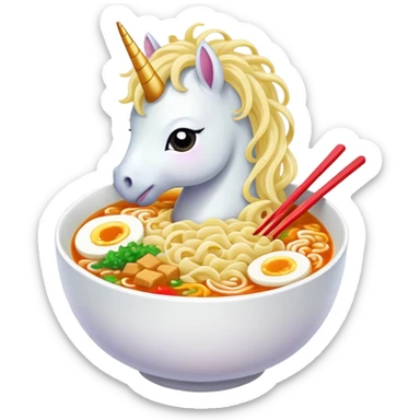Alicorn eating ramen sticker