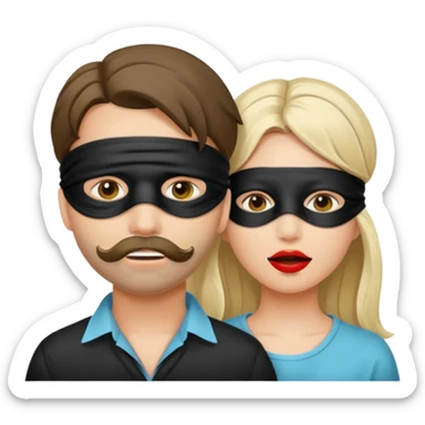 Sexy girl being gagged by man sticker