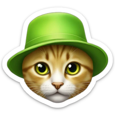 kitten wearing a green stanley ipkiss mask and wearing a yellow hat from the film the mask sticker